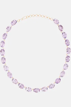 Ileana Makri 18kt and 14kt gold necklace with amethysts