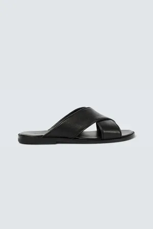 Manolo Blahnik Otawi leather slides