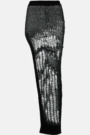 Rick Owens Spider Ziggy crochet mohair-blend skirt