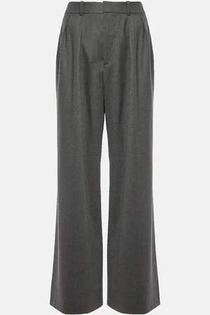 WARDROBE.NYC Low-rise wool flannel wide-leg pants