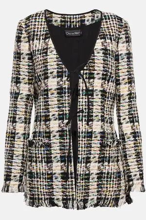Oscar de la Renta Cotton-blend knitted jacket