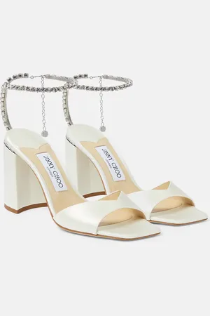 Jimmy Choo Saeda 85 embellished satin sandals