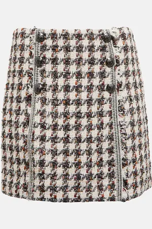 VERONICA BEARD Stark houndstooth tweed miniskirt