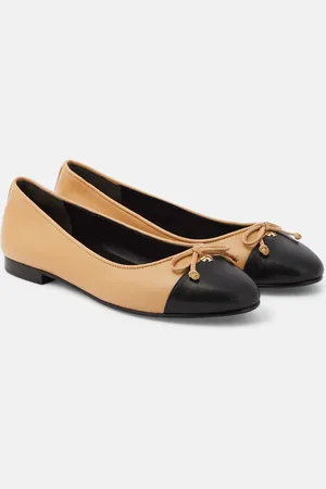 Tory Burch Bow-detail leather ballet flats