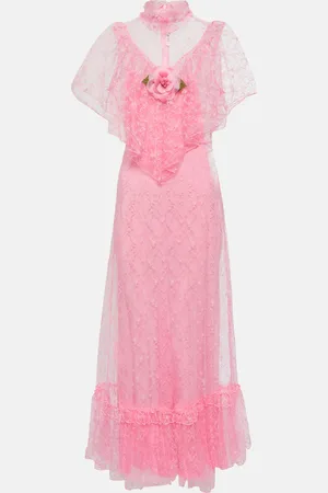 RODARTE Floral-appliquÃ© lace maxi dress