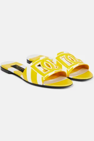Dolce & Gabbana Portofino DG patent leather slides
