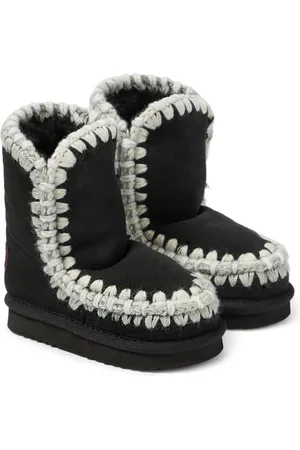 Mou Crochet-trimmed suede boots