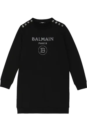 Balmain Logo cotton sweatshirt dress