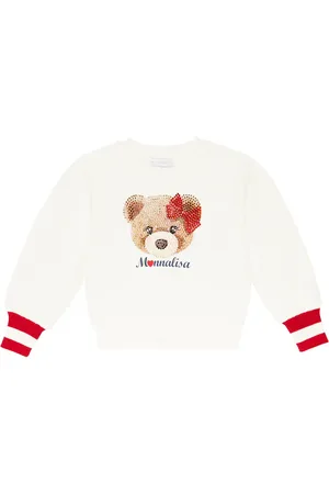 MONNALISA Embellished cotton jersey sweater