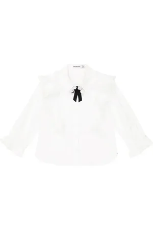 Self-Portrait Ruffle-trimmed cotton shirt