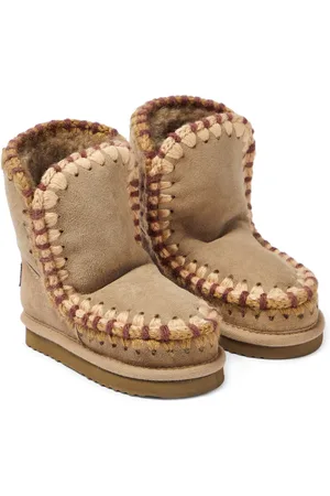 Mou Crochet-trimmed suede boots