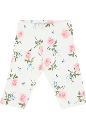 MONNALISA Baby rose-printed leggings