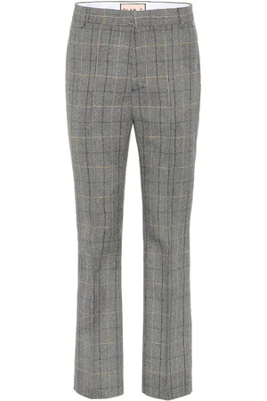 Plan C Mid-rise straight wool-blend pants