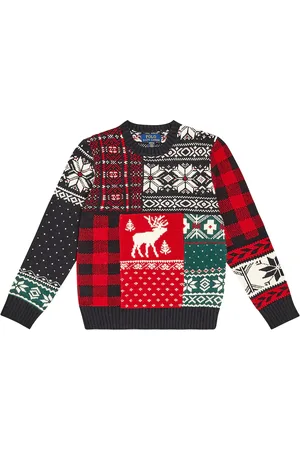 Ralph Lauren Patchwork wool and cotton-blend sweater
