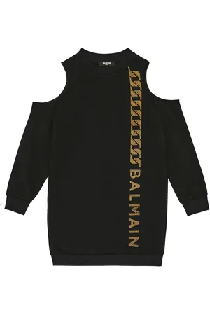 Balmain Logo cotton sweatshirt dress