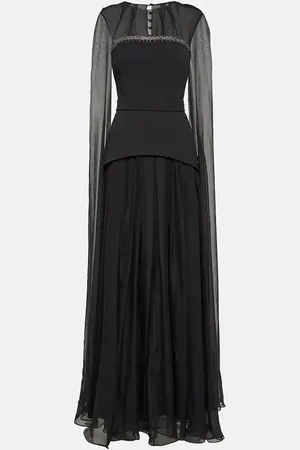 Safiyaa Gloria silk and crÃªpe gown