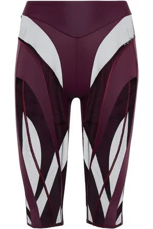 MUGLER Mesh-paneled biker shorts