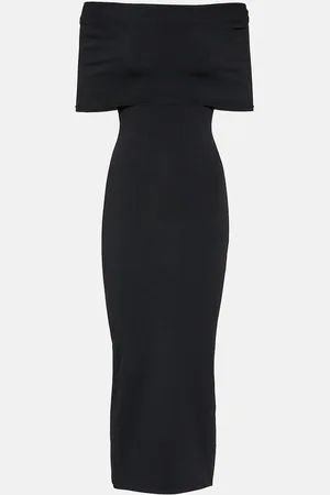 WARDROBE.NYC Off-shoulder ribbed-knit midi dress