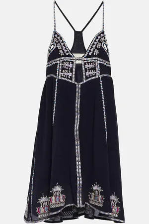 Isabel Marant Bretty embroidered cotton and silk minidress