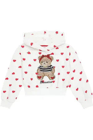 MONNALISA Embellished jersey hoodie