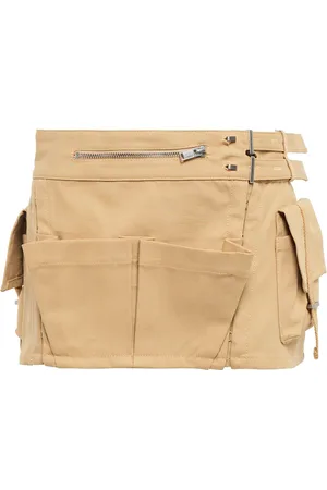 DION LEE Belted cotton cargo miniskirt
