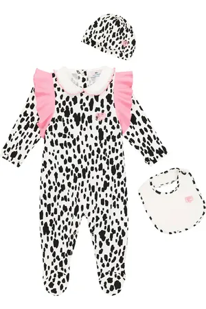 MONNALISA Baby onesie, bib, and hat set
