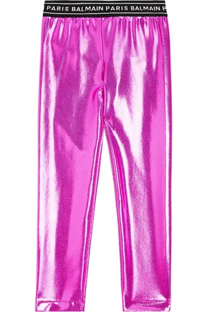 Balmain Logo metallic leggings