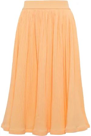 Jil Sander Pleated cotton-blend midi skirt