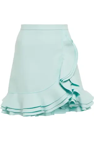 Giambattista Valli Ruffle-trimmed crÃªpe miniskirt