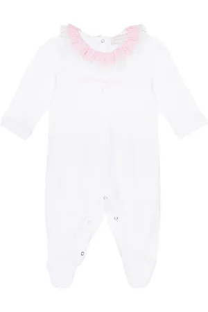 MONNALISA Baby ruffle-trimmed cotton onesie
