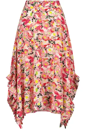 Stella McCartney Ashlyn floral silk midi skirt