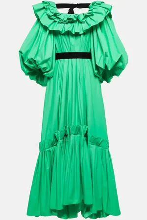 Roksanda Zahara pleated cotton maxi dress