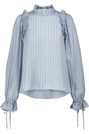 NOIR KEI NINOMIYA Striped ruffled blouse