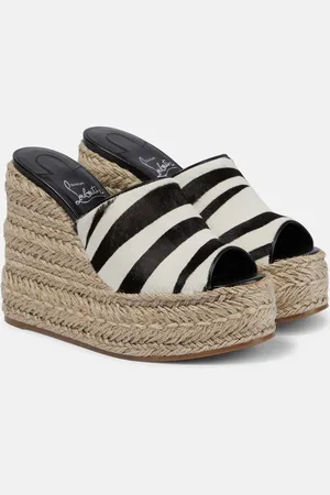 Christian Louboutin Ariella zebra-print calf hair espadrille wedges