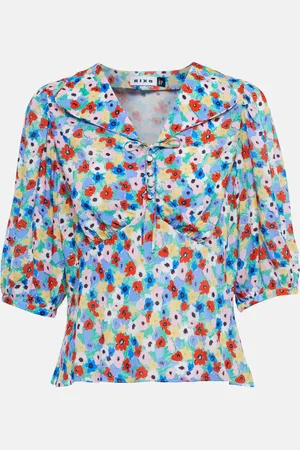 RIXO London Warner floral tie-neck blouse