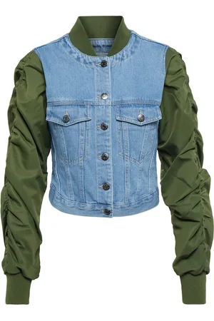VERONICA BEARD Emelia denim-paneled bomber jacket