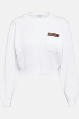 Brunello Cucinelli Cotton jersey cropped sweater