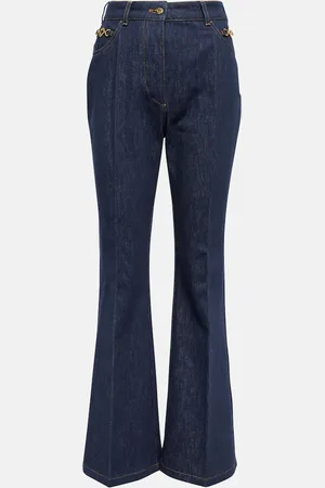 Patou Embellished high-rise flared jeans