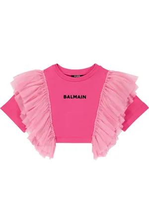 Balmain Logo cropped cotton T-shirt