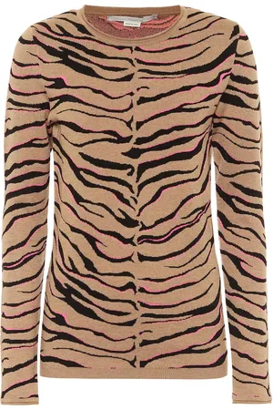 Stella McCartney Tiger-print intarsia wool-blend sweater