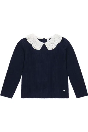 Tartine Et Chocolat Embroidered ribbed-knit wool sweater