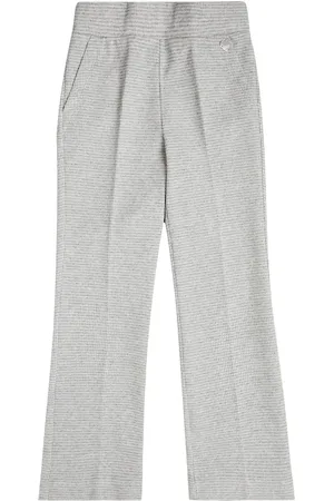 MONNALISA Houndstooth flared cotton-blend pants