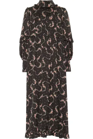 Paco rabanne Floral satin midi dress