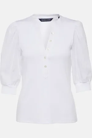 VERONICA BEARD Coralee puff-sleeve cotton-blend top