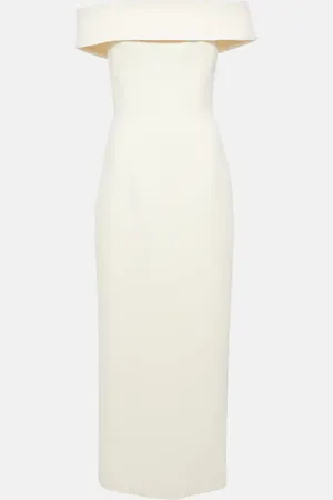 EMILIA WICKSTEAD Bridal Sandra off-shoulder crÃªpe midi dress