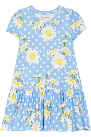 MONNALISA Floral polka-dot jersey dress