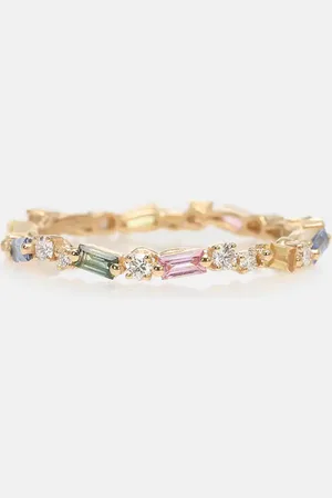 Suzanne Kalan Fireworks 18kt ring with diamonds and sapphires