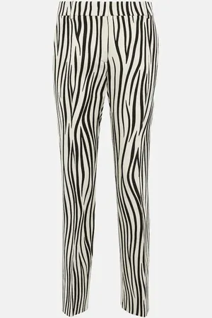 VALENTINO Zebra-print wool-blend pants