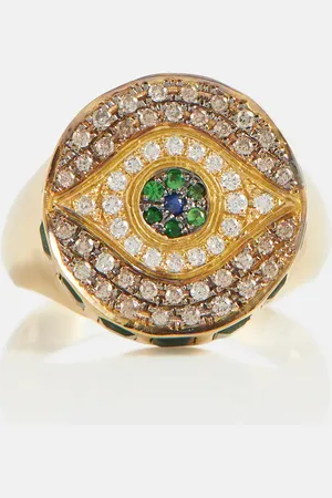 Ileana Makri Dawn Candy 18kt gold ring with diamonds and gemstones
