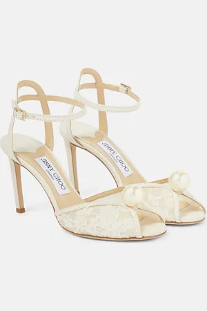 Jimmy Choo Sacora 85 leather and lace sandals